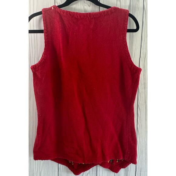 Vintage Y2K- 90s Express Tricot Bows Holiday Sweater Vest Size Medium r1 - Picture 4 of 7
